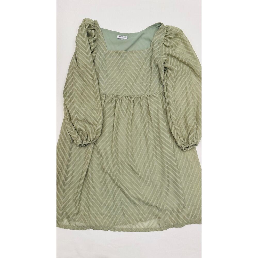 Chic‎ Indie & Co Green Dress Size Small Herringbone